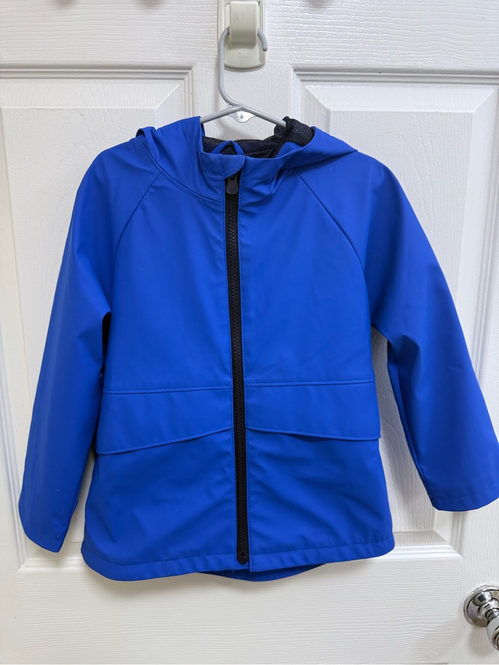 GAP Royal Blue Hooded Kids Rain Jacket, Size 5